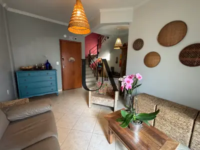 Sala do penthouse de 3 quartos à venda no Fátima, em Viçosa/MG.